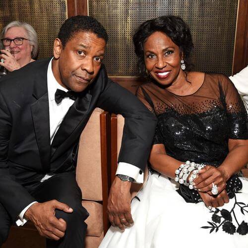 Denzel Washington y su esposa.