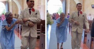 ¡Un amor inquebrantable! Abuelita entregó a su nieto en el altar y conmovió al mundo
